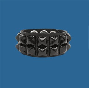 2-Row Black Pyramid Wristband