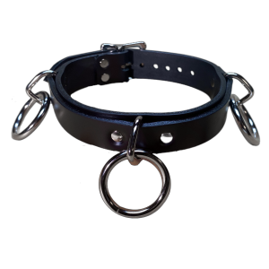 Bondage Collar Triple Loop and Rings