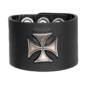 Silver Iron Cross Wristband