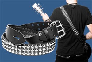 Silver Cone Studded Guitar Strap