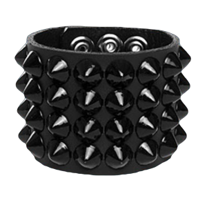 4-Row Black Cone Wristband