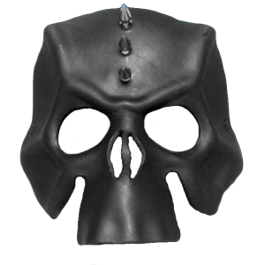 Black Leather Skull Mask w/Spiked Mohawk