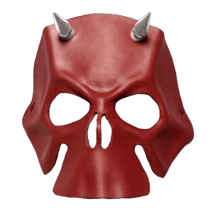 Oxblood Horned Leather Skull Mask