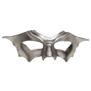 Handcrafted Leather Bat Winged Mask - Silver