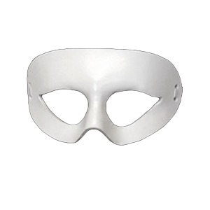 Handmade White Leather Domino Mask